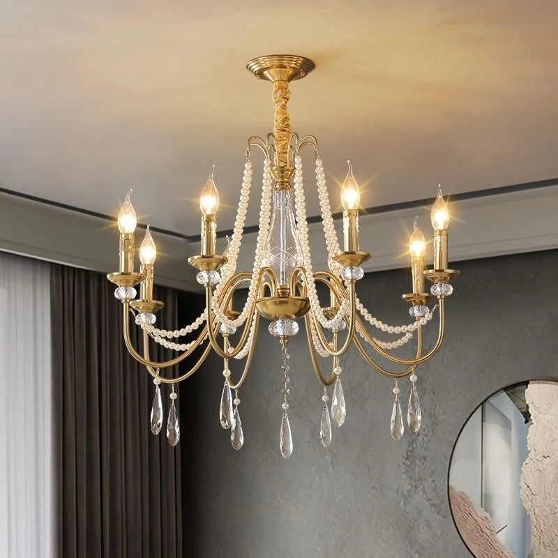 Luxury Crystal Chandelier Foyer Pendant Light American Style Home Decor