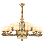 Natural Jade Chinese Chandelier for Living Room, Hotel, Restaurant, and Tea Room