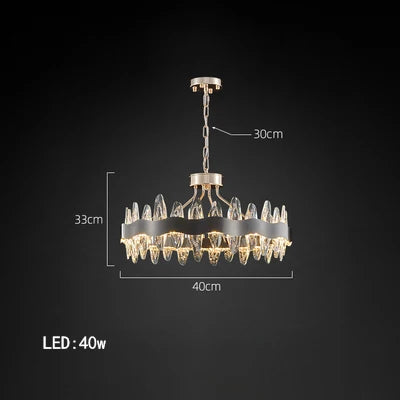 Luxury LED Chandelier Black Crystal Modern Suspension Island Dining Lamp