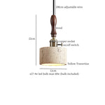 Nordic LED Wood Pendant Light Yellow Travertine Interior Lighting