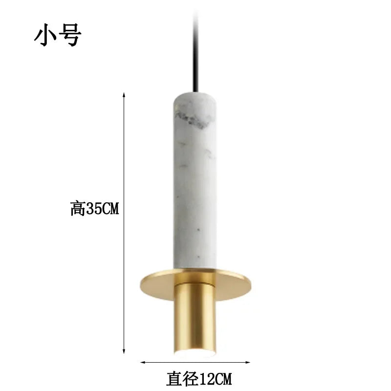 Small Chandelier Art Marble Terrazzo Single Head Pendant Light