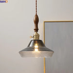Wood Copper LED Pendant Light - Nordic Hanging Lamp for Bedroom Dining Hallway