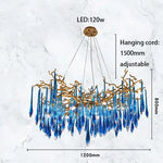 Art Deco Blue Queen Crystal Chandelier for Living Room