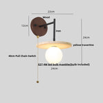 Yellow Travertine LED Wall Lamp Iron Pull Chain Switch Nordic Modern Stair Light