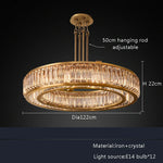Gold Crystal Ceiling Chandelier LED Light Fixture for Luxury Home Decor