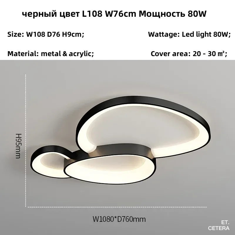 LED Dimmable Ceiling Lamp for Modern Minimalist Home Decor