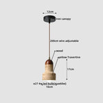 Yellow Travertine LED Glass Pendant Light - Japanese Style Living Room Fixture