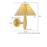 Cream PVC LED Wall Lamps Japanese Walnut Wood Applique Murale