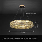 Crystal LED Pendant Light: Luxury Steel Hanging Lamp for Modern Foyer, Dining Room