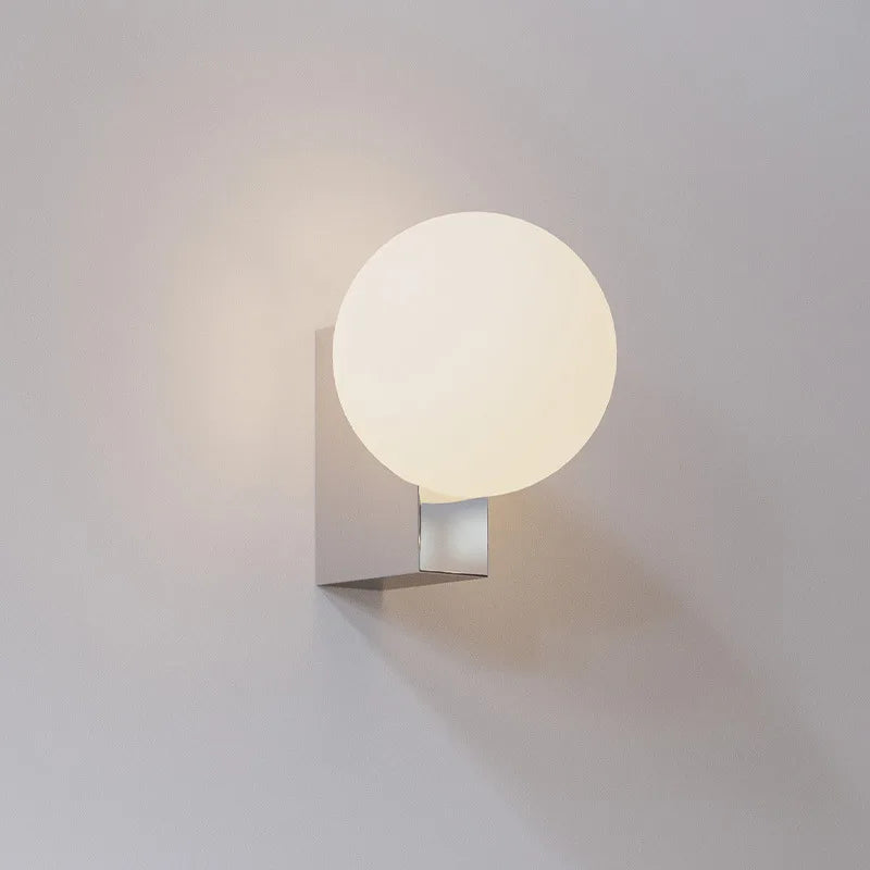 Glass Ball Wall Sconce Light: Metal Base, G9 Bulb