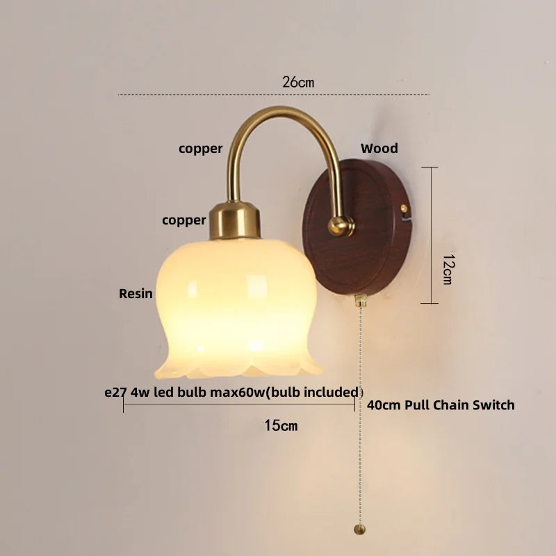 Afralia™ Copper LED Wall Light Fixture for Bedroom, Bathroom, and Stairway