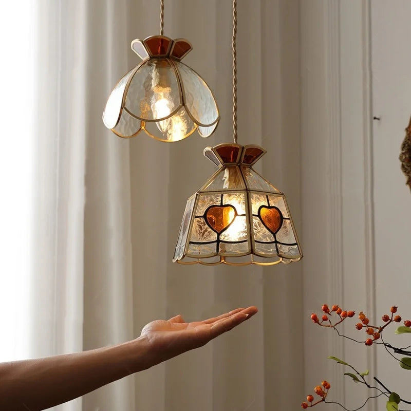 Flower Glass LED Pendant Light, Nordic Design, Adjustable Wire, Modern Living Room Decor