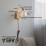 Vintage LED Wall Lamp Sconce with Rotatable Glass Shade & Pull Chain Switch