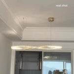 Gold Steel LED Pendant Lights - Luxury Dimmable Suspend Lamp