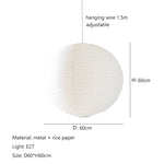 Akari LED Pendant Lamp by Afralia™: Japanese Wabi Sabi Round Noguchi Design