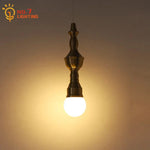 Vintage Industrial Glass Iron Pendant Lights Gold Lustre Roman Column Lamp