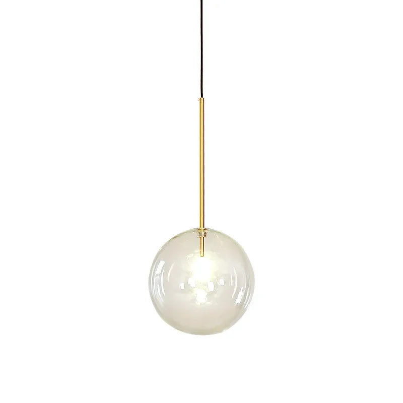 Clear Glass Globe LED Pendant Chandelier for Dining Room and Living Room