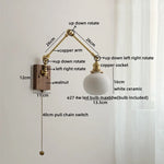 Ceramic Copper Swing Arm LED Wall Lights for Home Decor