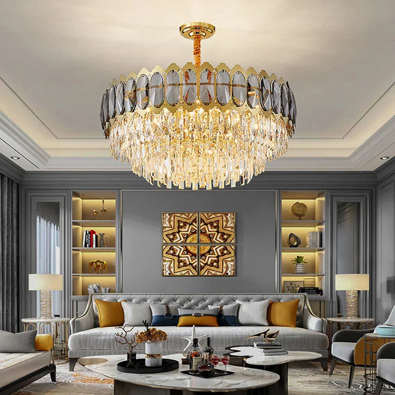 Crystal Ceiling Chandelier for Modern Living Room Decor