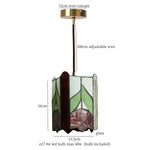 Tiffany Glass Pendant Light for Dining Room, LED Colorful Hanging Lampshade