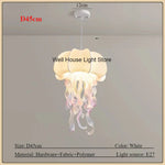 Jellyfish Silk Chandelier: Romantic Pendant Light for Living Room Bedroom Dining Room