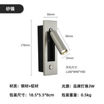 Square Gold & Black Bedroom Wall Light for Reading, Living Room Background