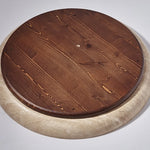 Yellow Travertine Stone LED Ceiling Lamp with Wood Canopy