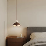 Iron Yellow Travertine LED Pendant Light for Bedside Dining Living Room