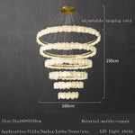 Spanish Marble Brass Chandelier: Luxury LED Lighting for Hotels & Villas