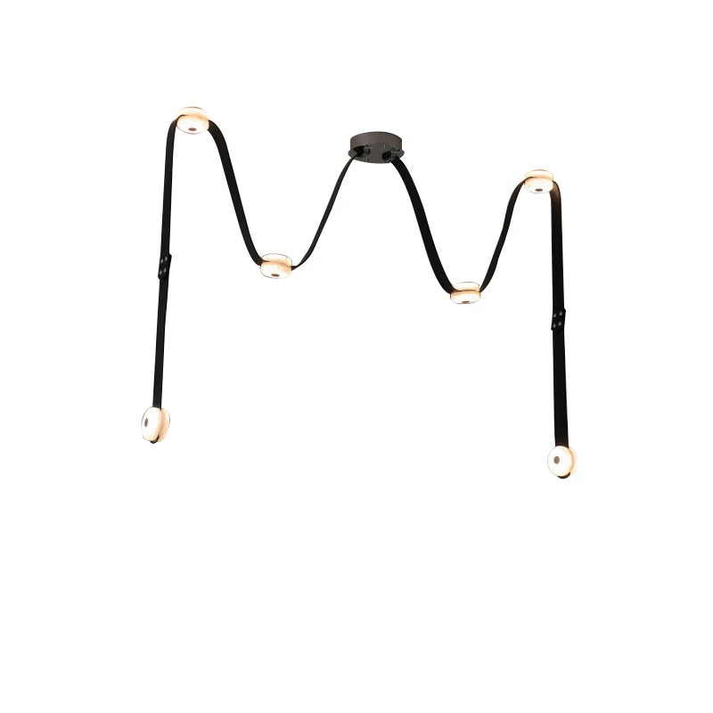 Black Leather Marble Chandeliers | Adjustable Dining Room Lamps | Easy Installation Home Decor