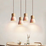 LED Hanging Lamps Yellow Travertine Pendant Lighting for Bedroom Living Dining Room