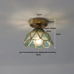 Tiffany Glass LED Ceiling Light - Modern Nordic Style Flush Mount Lamp