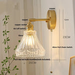 Brass E27 LED Wall Sconce Pull Chain Switch Stair Light Fixtures