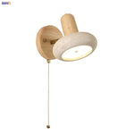Yellow Travertine LED Wall Lights Rotate Pull Chain Switch