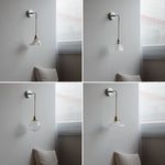 White Glass LED Wall Lights with Pull Chain Switch - Nordic Modern Bedside Lamp