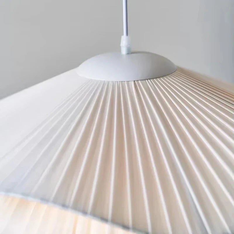 Afralia™ Nordic White Fabric Pendant Chandelier with LED Lighting for Dining Room & Bar