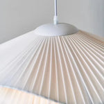 Afralia™ Nordic White Fabric Pendant Chandelier with LED Lighting for Dining Room & Bar