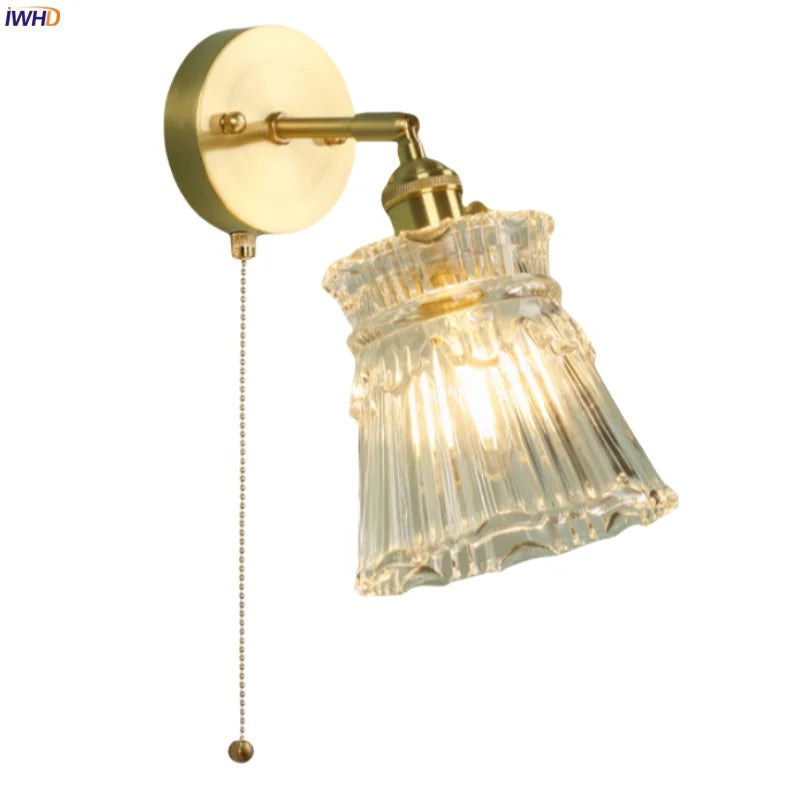 Nordic Glass LED Wall Lamps Copper Arm Wandlamp