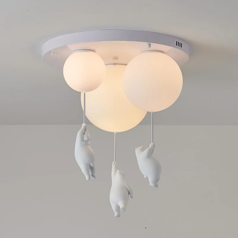 Bear Resin Pendant Light for Children's Room & Kindergarten