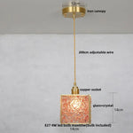 Afralia™ Copper Walnut LED Pendant Lamp Crystal Glass Hanging Light