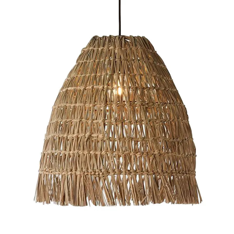 Rattan Weave Pendant Light - Handcrafted Wicker Chandelier for Home Decor