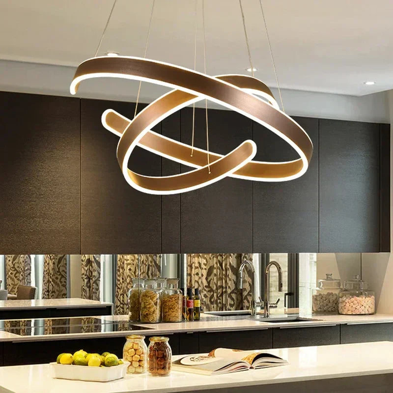 Geometric Circle Rings LED Pendant Light Fixture