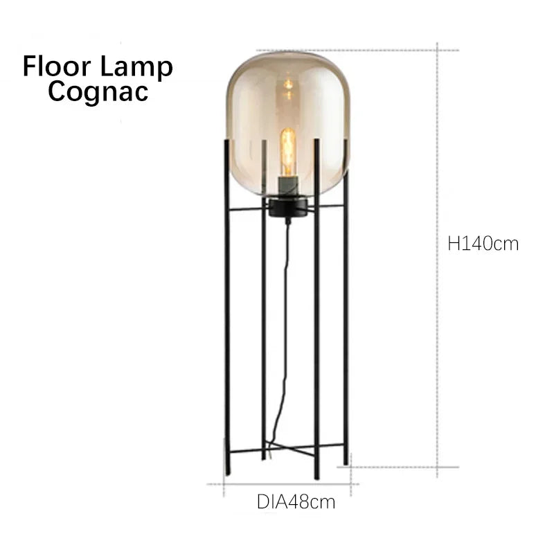 Modern Glass LED Floor Lamp for Living Room, Bedroom, Dining, and Home Decor