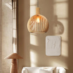 Wooden Bird Cage Pendant Lamp - Nordic Ceiling Hanging Light for Dining Room