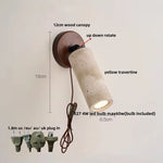 Yellow Travertine LED Wall Light with Pull Chain Switch, Modern Nordic Design