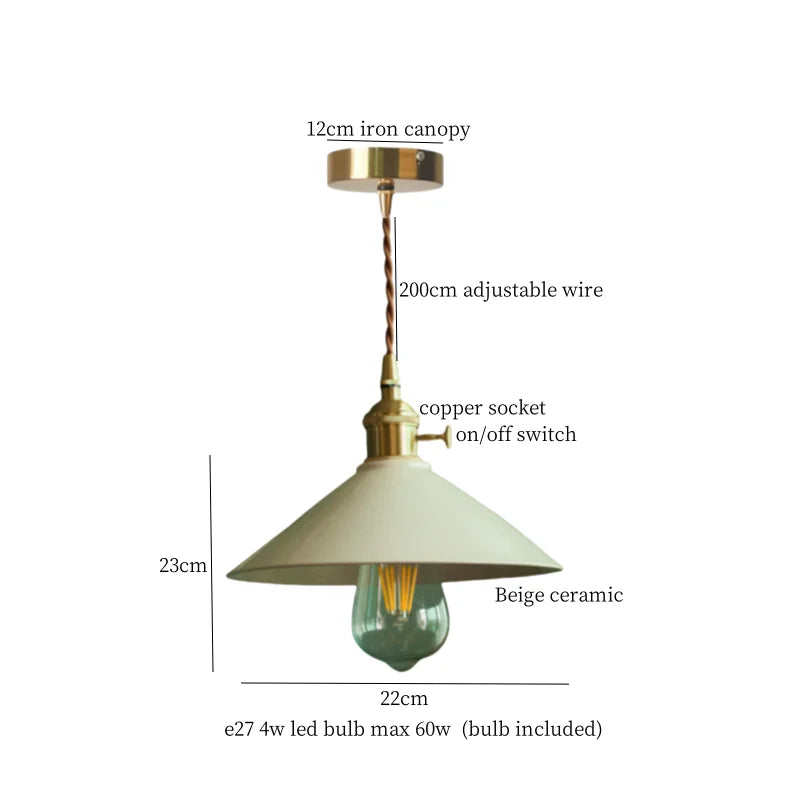 Afralia™ Cyan Ceramic LED Pendant Light for Loft Cafe Bar Decor