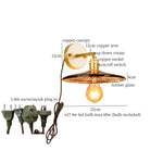 Afralia™ Japanese Amber Glass LED Wall Lamp Copper Vintage Design