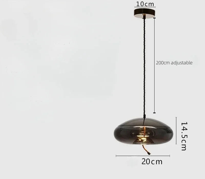 Modern LED Glass Chandelier for Living Room Bedroom Kitchen Pendant Lamp