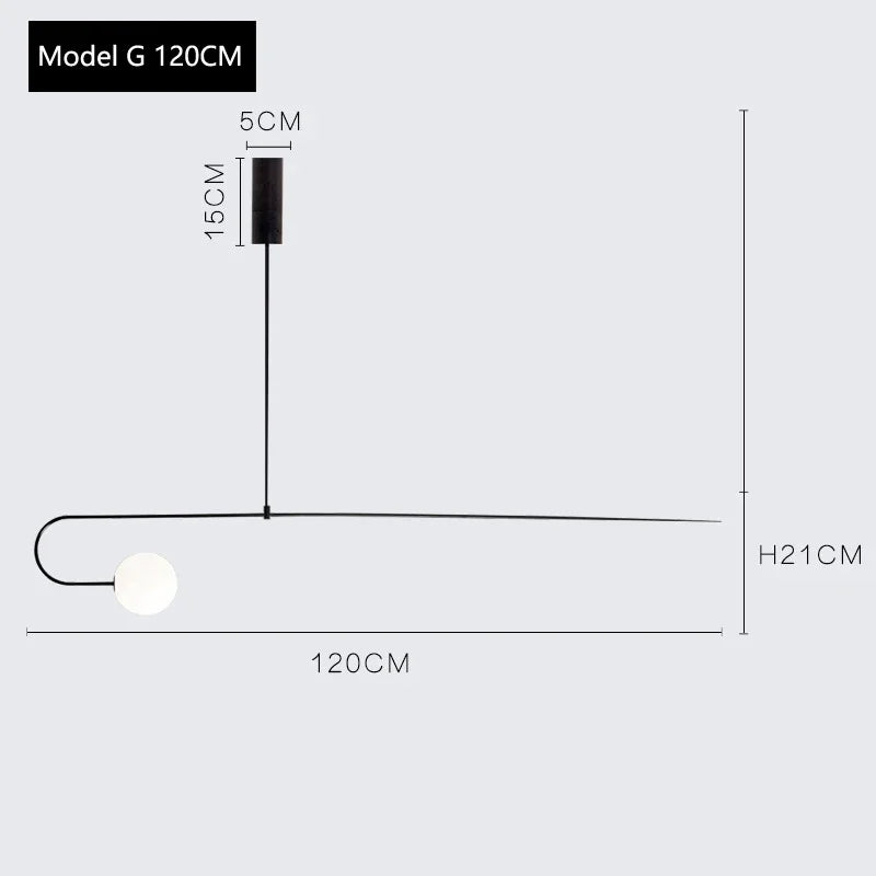 Arc Line Chandelier: Nordic Suspension Pendant for Living Dining Room Kitchen