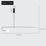 Arc Line Chandelier: Nordic Suspension Pendant for Living Dining Room Kitchen